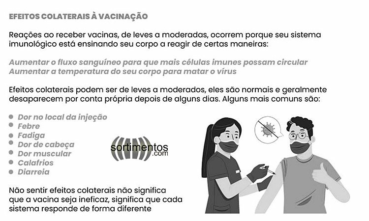 Efeitos colaterais das vacinas contra Covid-19 - sortimentos.com