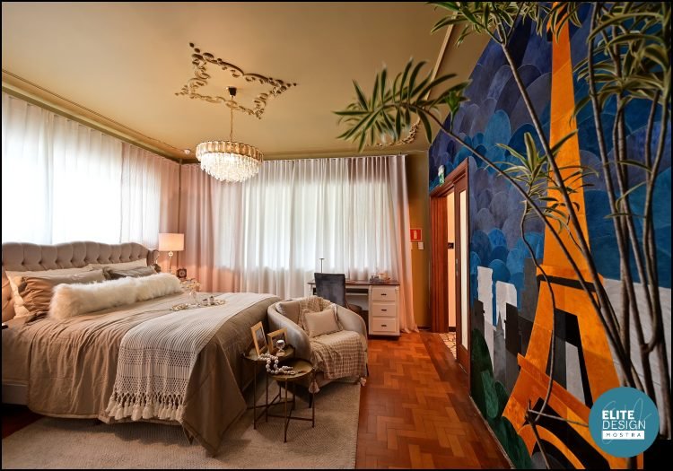 'Suíte de Casal L’Art de Dormir' da arquiteta Priscilla Lougue - Ambientes na Mostra Elite Design 2026