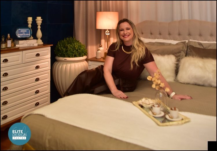 'Suíte de Casal L’Art de Dormir' da arquiteta Priscilla Lougue - Ambientes na Mostra Elite Design 2026