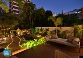 Ambiente 'Refúgio Tropicano' de Eveline Toledo e Marcio Mello na Mostra Elite Design