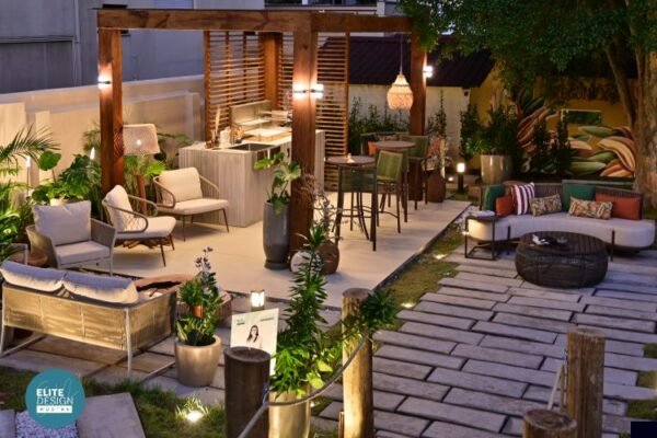 Ambiente 'Refúgio do Fogo' de Giuliana Oliveira Azevedo em destaque na Mostra Elite Design